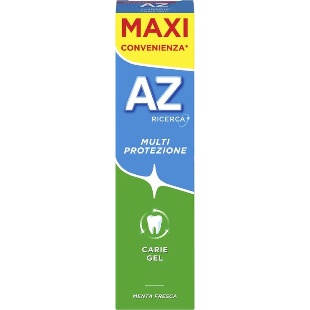 AZ Dentifricio Protezione Carie Gel al Fluoro Attivo 85ml – Azione Remineralizzante Profonda Smalto e Gengive