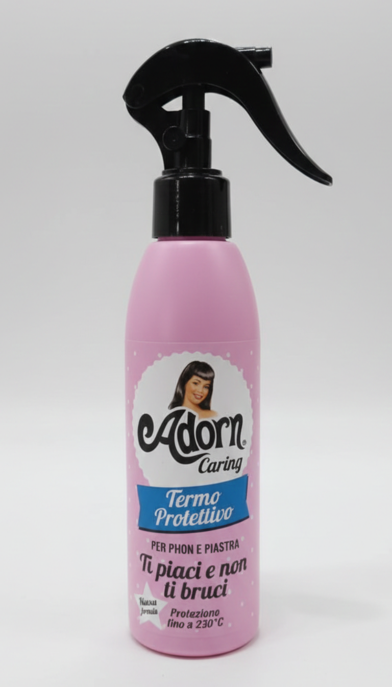 Adorn Caring Spray Termo Protettivo 200ml | Protezione fino a 230°C | Per Phon, Piastra e Ferro | Capelli Sani e Brillanti