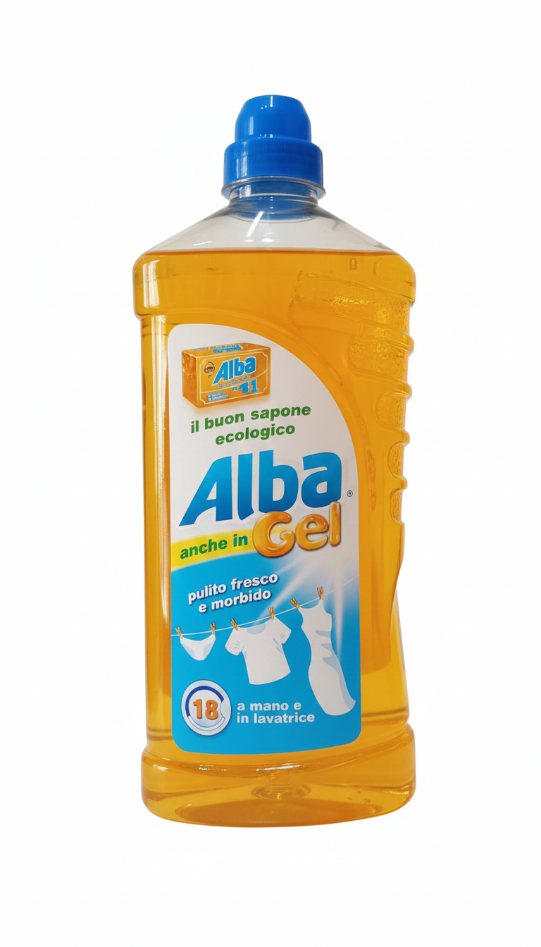 Alba Sapone Ecologico in Gel 1 Litro | Con Olio di Cocco Naturale | Per Bucato a Mano e Lavatrice | Formula Antica Tradizione De Simone Srl