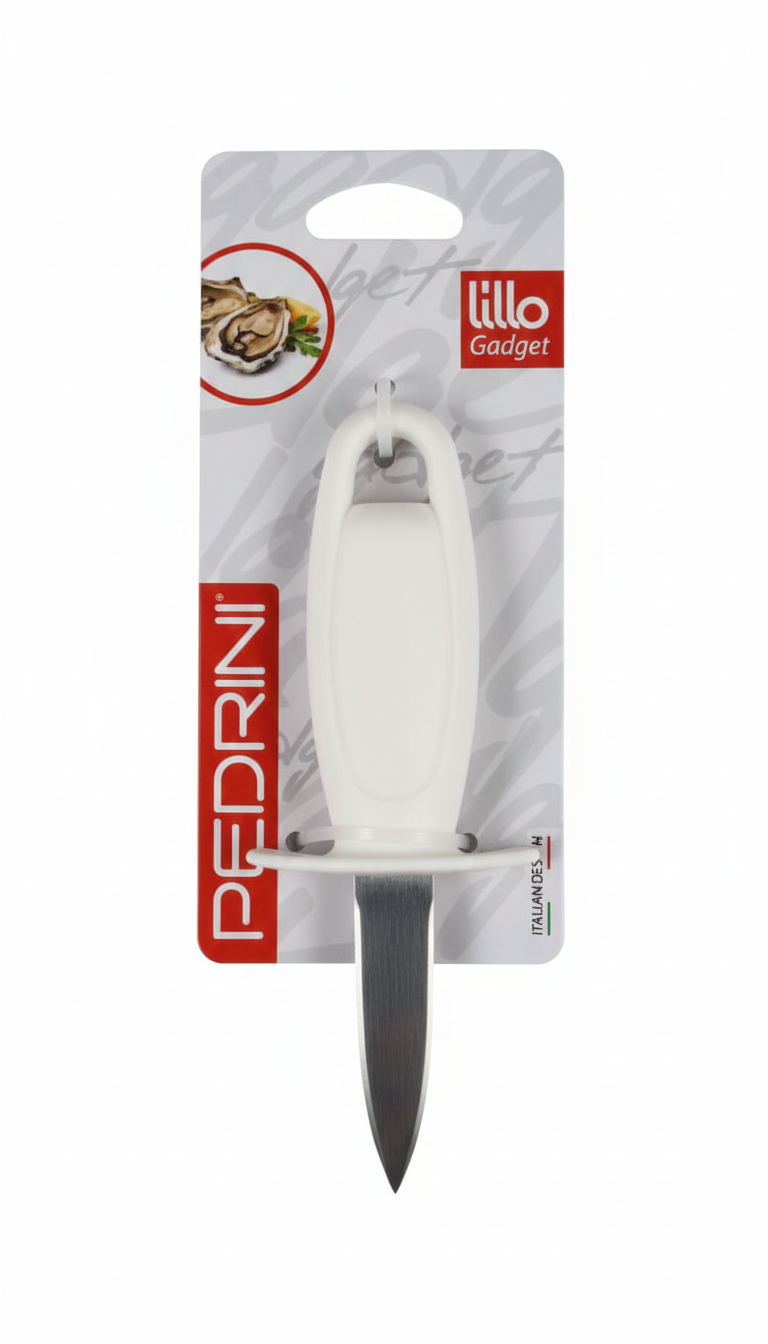 Pedrini Lillo Apriostriche Professionale | Lama in Acciaio Inox ad Alta Resistenza | Impugnatura Ergonomica Bianca | Protezione Salvadita Integrata | Qualità Pedrini Gadget