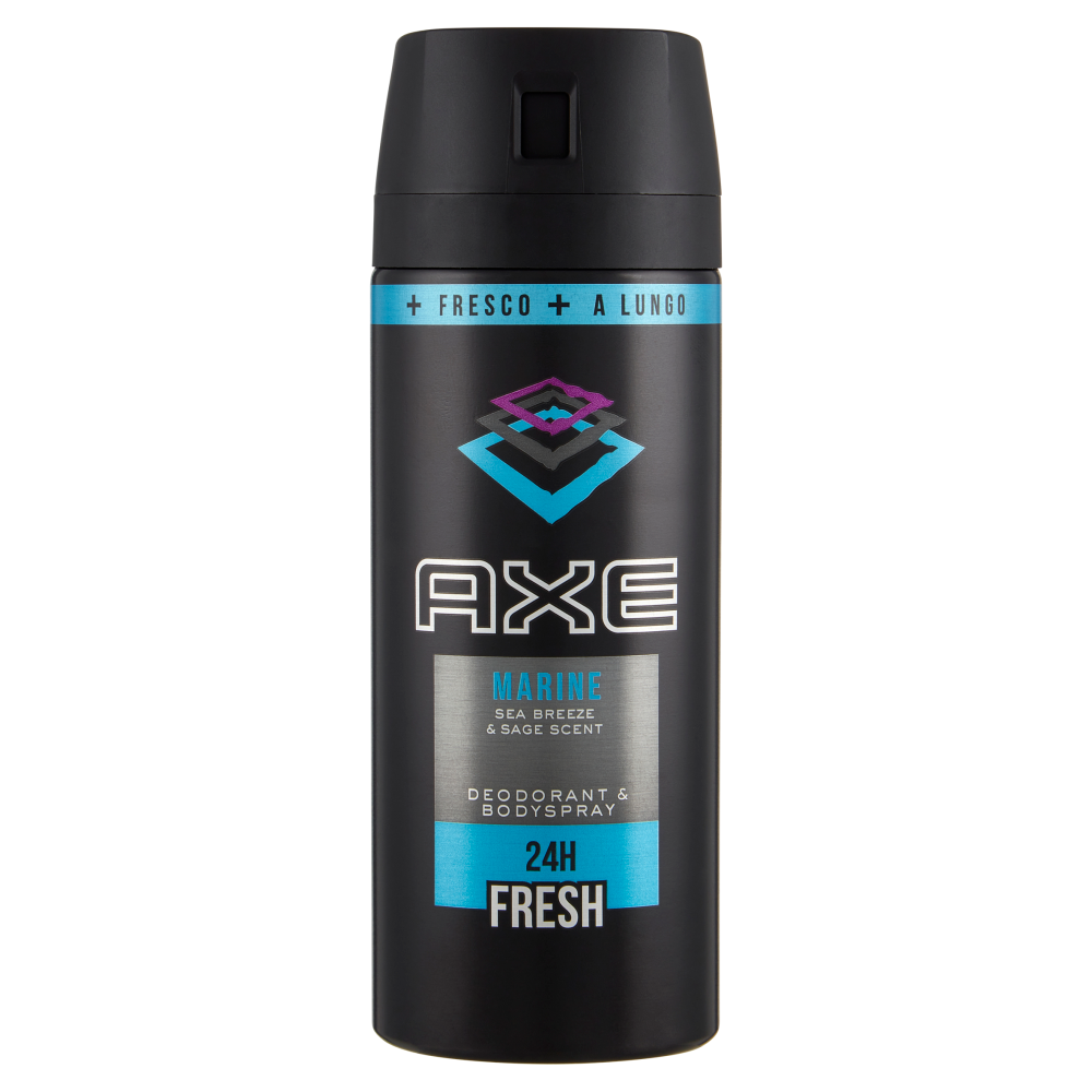 Axe Marine Deodorant & Bodyspray 150ml – Fragranza Sea Breeze & Sage – Doppia Azione Freschezza Marina Lunga Durata