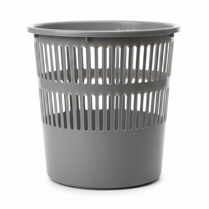 BAMA Cestino Gettacarte in Plastica Traforato – Cilindrico – Diametro 27,5 x H 28 cm – Per Ufficio, Scuola e Casa