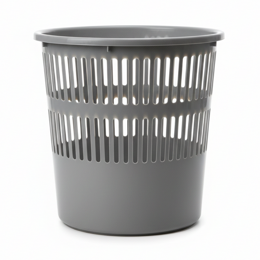 BAMA Cestino Gettacarte in Plastica Traforato – Cilindrico – Diametro 27,5 x H 28 cm – Per Ufficio, Scuola e Casa