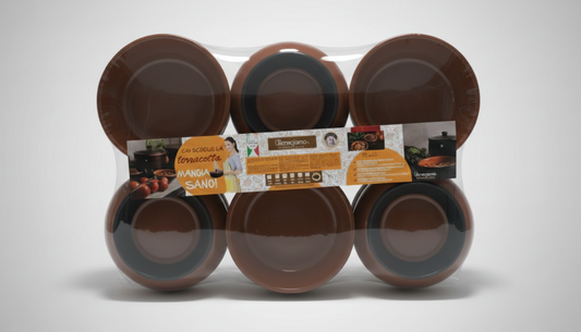 Benegiamo Set 6 Tegamini in Terracotta Marrone Scuro Ø 15cm | Casseruoline Monoporzione "Cucina della Nonna" per Gnocchi, Zuppe e Gratin | Tradizione Artigianale Italiana | Design Rustico Elegante