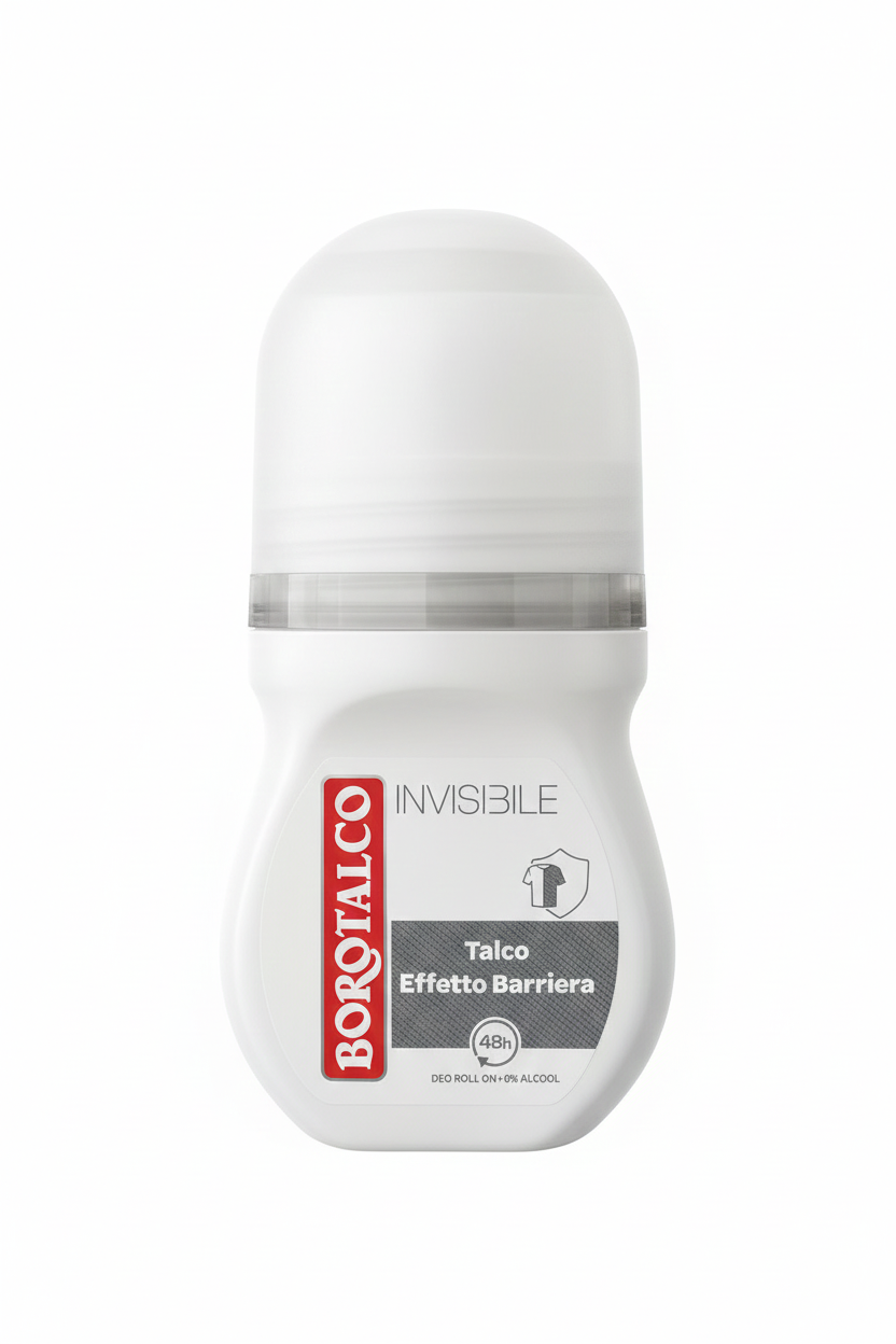 Borotalco Invisible Roll-On 50ml – Effetto Barriera Anti-Macchia – Efficacia 48H – 0% Alcool
