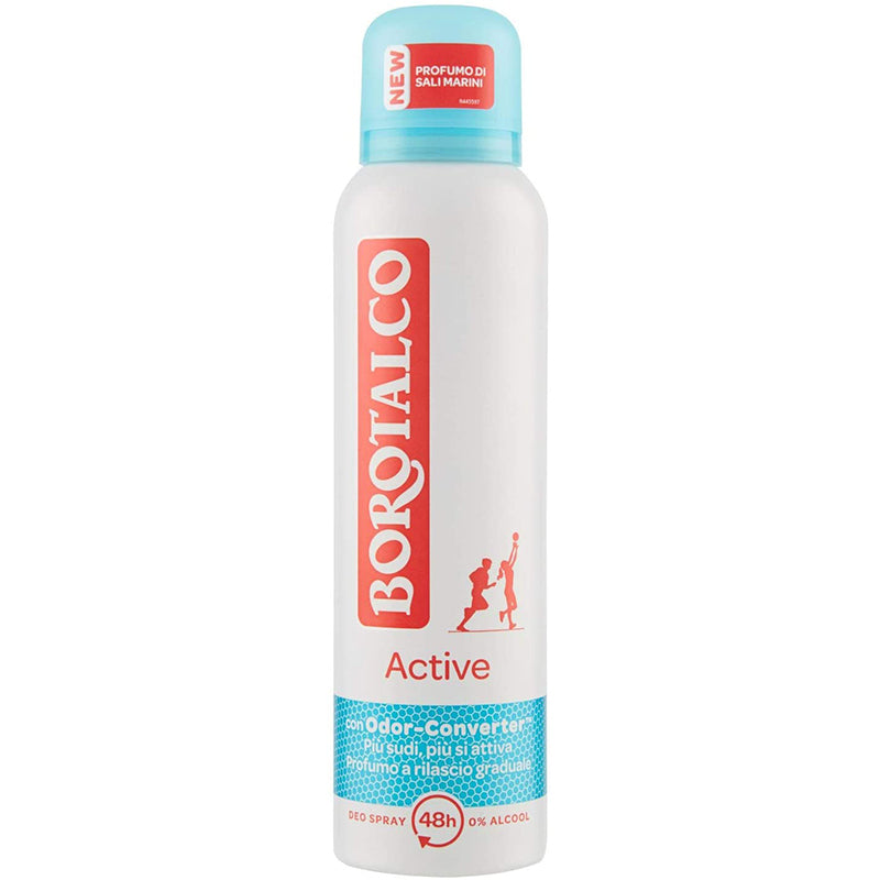 BOROTALCO Active Spray 150ml | Sali Marini | Deodorante 48H con Tecnologia Odor-Converter™ e Microcapsule Attive