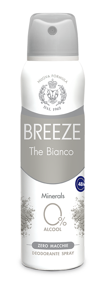 Breeze Deodorante Spray 150ml | 0% Sali di Alluminio | Efficacia 48 Ore Anti-Macchia | Formula Pelle Sensibile | Varie Profumazioni