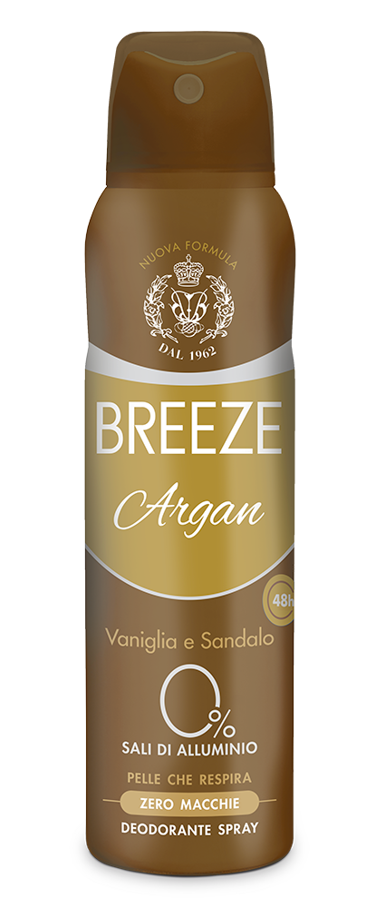 Breeze Deodorante Spray 150ml | 0% Sali di Alluminio | Efficacia 48 Ore Anti-Macchia | Formula Pelle Sensibile | Varie Profumazioni