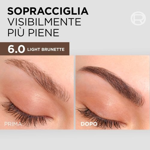 L'Oréal Paris Brow Color Tinta Semipermanente per Sopracciglia Senza Ammoniaca – Risultato Naturale, Copertura Sopracciglia Bianche e Durata Fino a 5 Settimane
