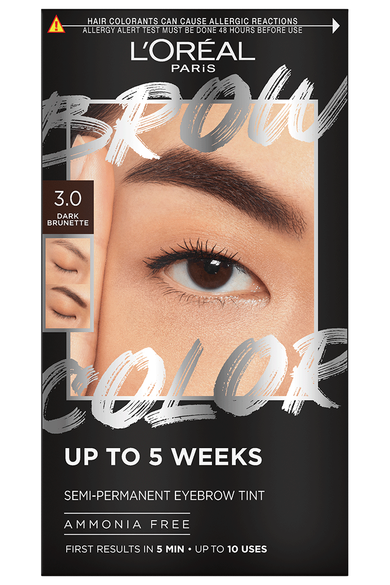 L'Oréal Paris Brow Color Tinta Semipermanente per Sopracciglia Senza Ammoniaca – Risultato Naturale, Copertura Sopracciglia Bianche e Durata Fino a 5 Settimane