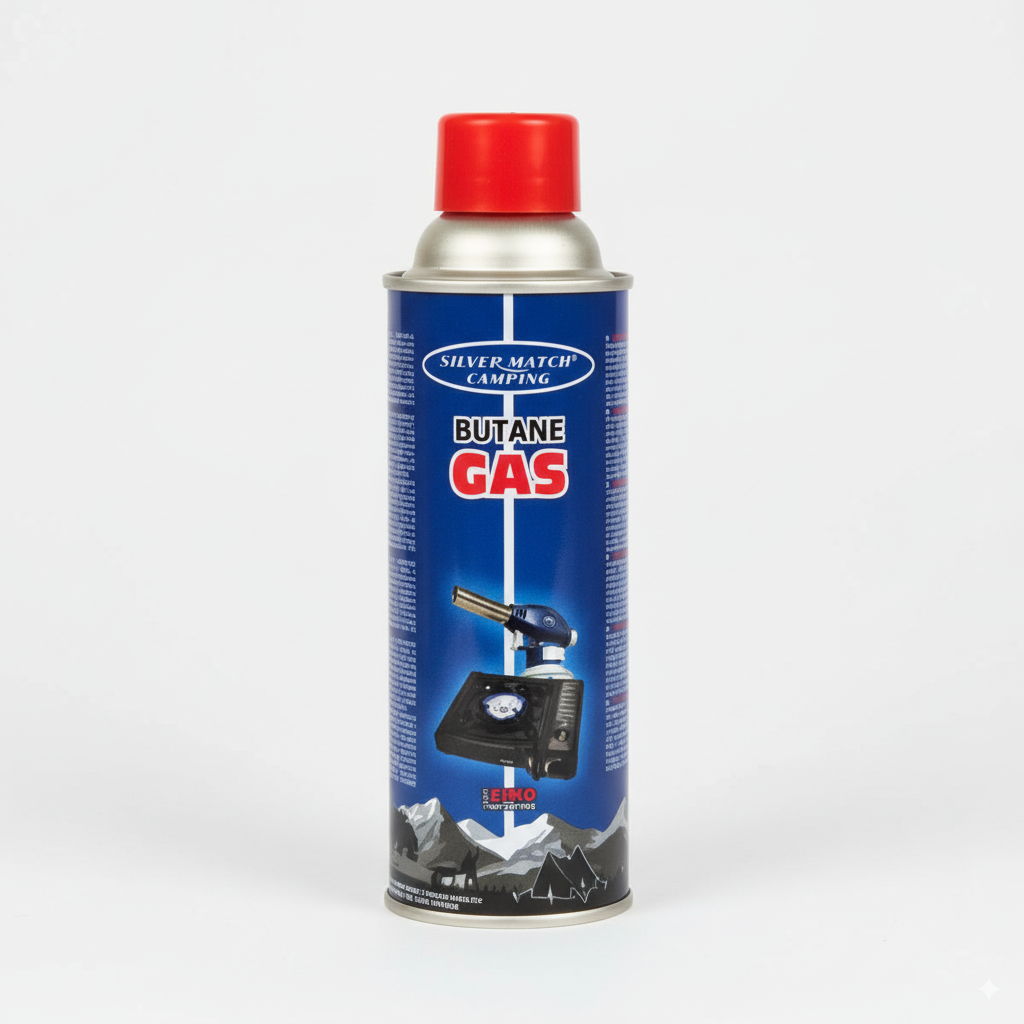 Cartuccia Gas Butano Silver Match 220g | Ricarica Universale per Fornelli Portatili e Stufe da Campeggio | Fiamma Stabile e Sicura