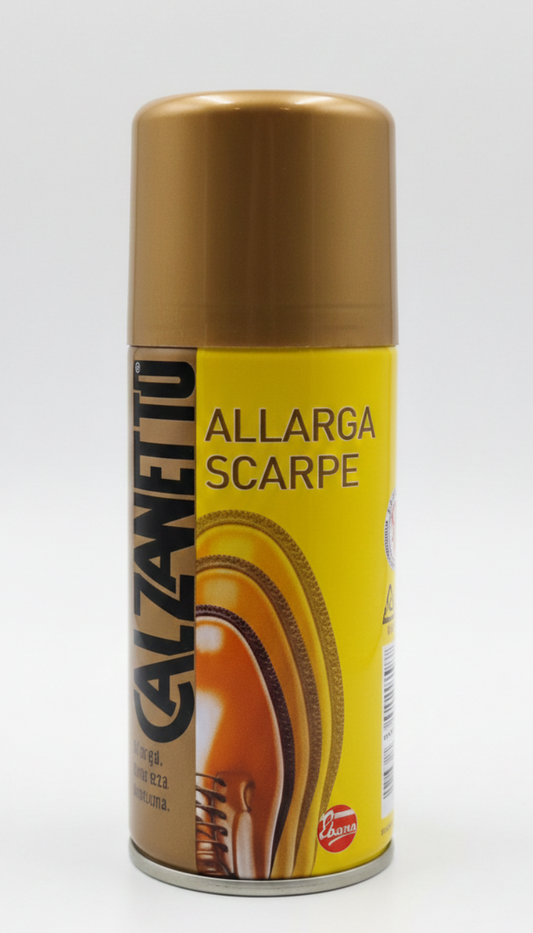 Calzonetto Allarga Scarpe 200 ml | Spray per Ammorbidire e Modellare Calzature Strette | Azione Sanitizzante e Profumante | Ideale per Pelle, Camoscio e Nabuk