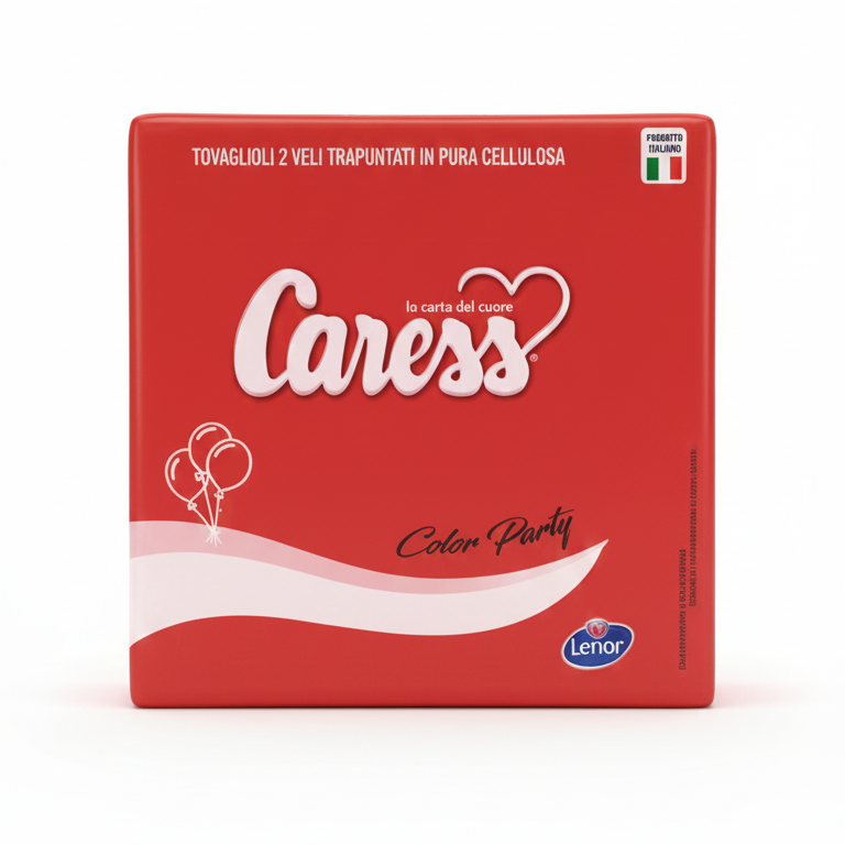Caress Tovaglioli 2 Veli Trapuntati Rosso | 100% Pura Cellulosa Vergine | Idonei Contatto Alimentare | Made in Italy | Pack Convenienza