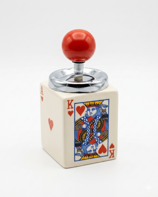 Set 6 Posacenere Push "Royal Cards Edition" – Edizione Rara Fuori Produzione Design Casino & Poker Vintage