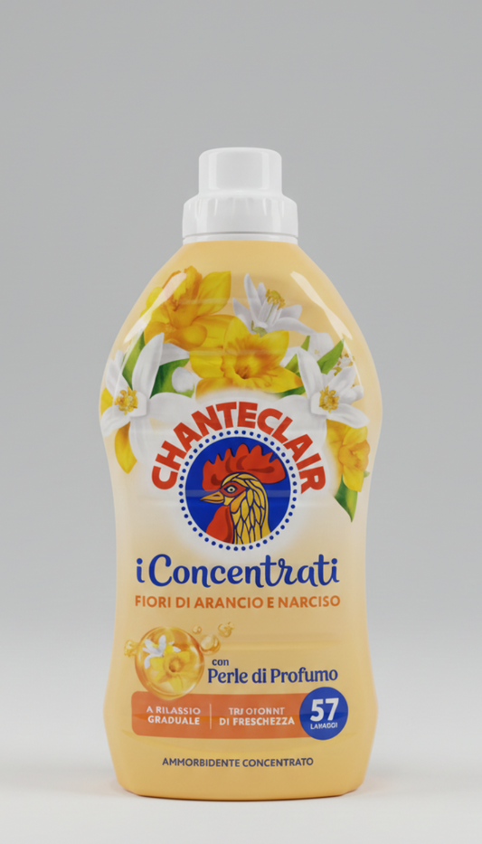 Chanteclair Ammorbidente I Concentrati 57 Lavaggi | 1,140L (1000ml + 140ml Omaggio) | Fiori d'Arancio e Narciso | Morbidezza Extra e Stiro Facile