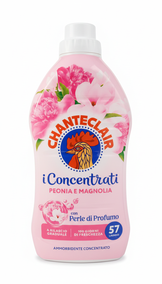Chanteclair Ammorbidente Concentrato Peonia e Magnolia 1140 ml | Linea "I Sensi" | 57 Lavaggi | Profumo di Lunga Durata e Morbidezza Irresistibile