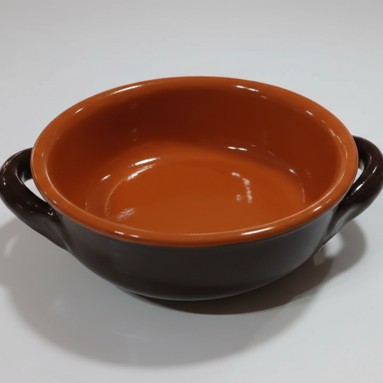 Colì Ciotola in Terracotta Bruna Ø 14 cm – Tegamino Monoporzione con 2 Manici – Tradizione Salentina per Zuppe e Antipasti