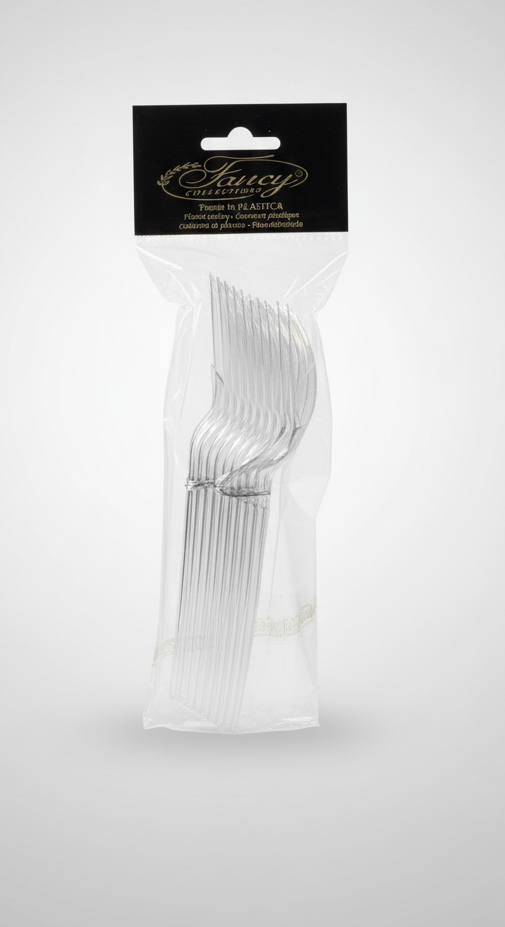 Cucchiai Fancy Collection Crystal (10 pz) | Plastica Rigida Effetto Cristallo | Posate Eleganti per Dessert