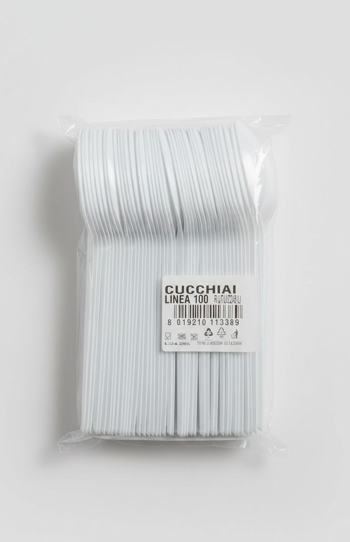 Cucchiai Riutilizzabili Linea 100 (100 pz) | Plastica Lavabile e Resistente | Scorta Economica per Catering, Feste e Buffet | Più Sostenibile del Monouso