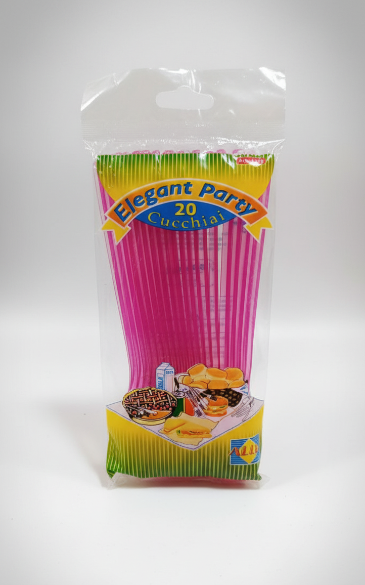 Cucchiai Monouso ALCA Elegant Party Rosa Fucsia | Confezione da 20 Pezzi | Posate Colorate per Dolci, Gelati e Dessert | Ideali per Feste a Tema e Compleanni
