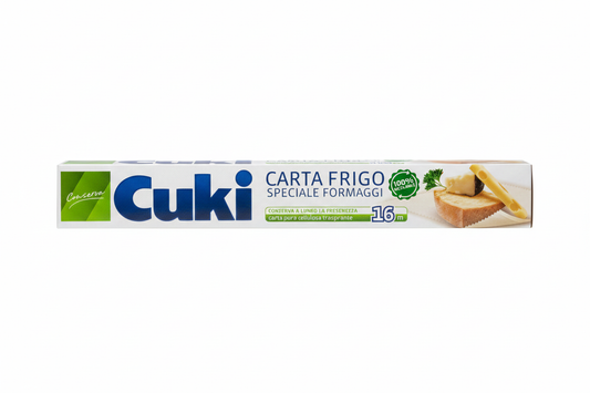 Cuki Carta Frigo Speciale Formaggi 16m | Carta in Pura Cellulosa Traspirante | Biodegradabile e Salva-Freschezza