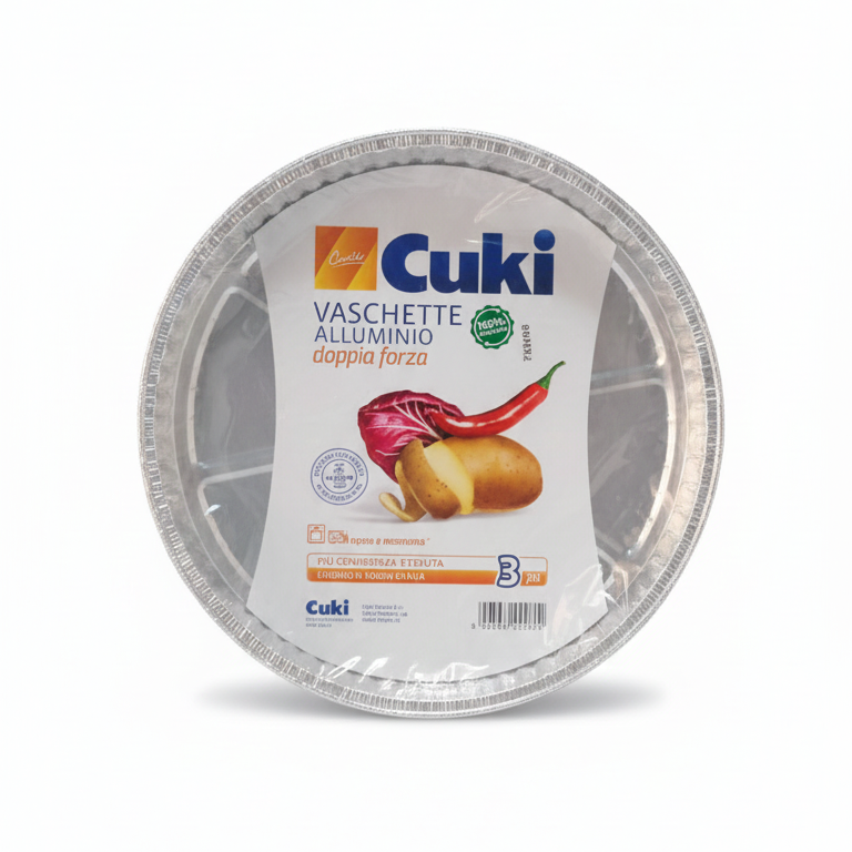 Cuki 3 Vaschette Rotonde in Alluminio Doppia Forza | Spessore Maggiorato Extra Resistente | Ideali per Torte e Quiche | Forno e Microonde
