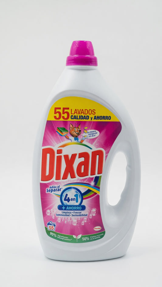 Dixan Gel Total+ Salva Colore 55 Lavaggi (2,475 L) | Detergente Lavatrice Liquido con Tecnologia Anti-Trasferimento | Pulizia Profonda e Protezione Fibre