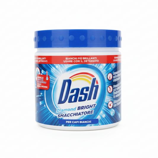 Dash Diamond Bright Smacchiatore in Polvere 500g | Specifico per Capi Bianchi | Tecnologia Diamond Bright per un Bianco Splendente | Rimuove Macchie Ostinate già a 30°C