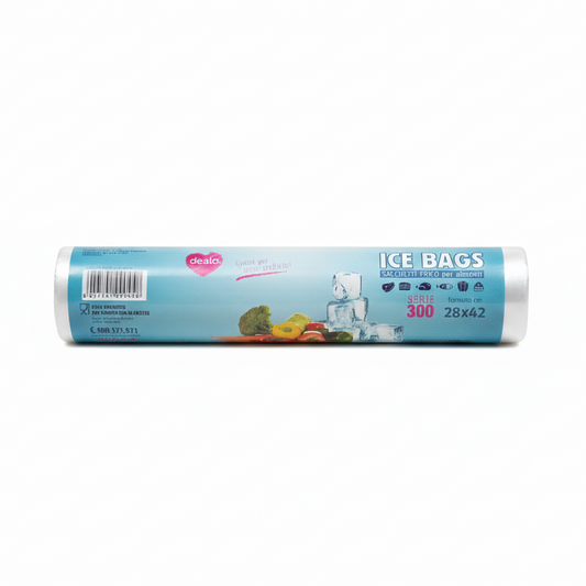 Dealo Ice Bags Sacchetti Gelo Alimentari Maxi 28x40cm | Maxi Pack 300 Pezzi | Conservazione Perfetta, Anti-Brina & Atossici