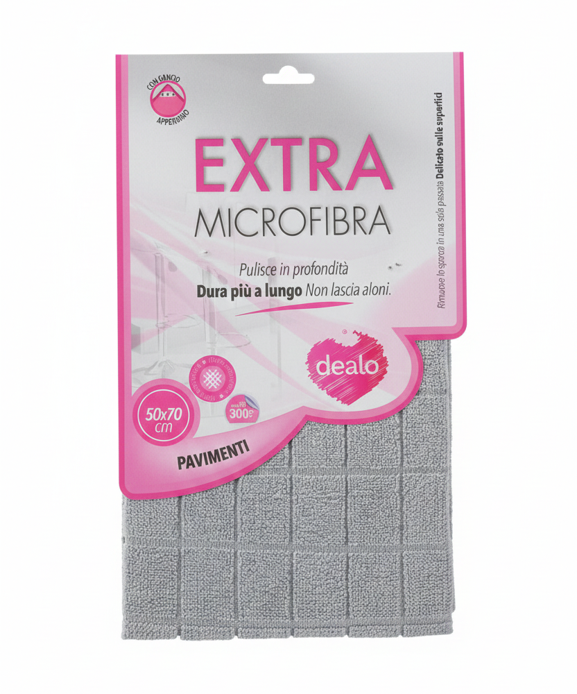 Dealo Panno Pavimenti EXTRA Microfibra 50x70 cm – Pulizia Ultra Veloce e Anti-Aloni – Super Assorbente – Formato XL Professionale