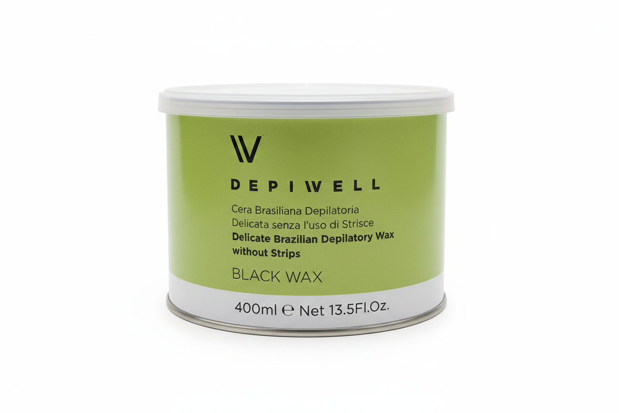 Depiwell Cera Brasiliana 400ml – Black Wax – Delicata Senza Strisce – Uso Professionale – Made in Italy