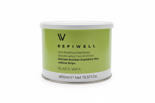 Depiwell Cera Brasiliana Black Wax 400ml | Ceretta Nera Senza Strisce | Professionale Extra Delicata Made in Italy