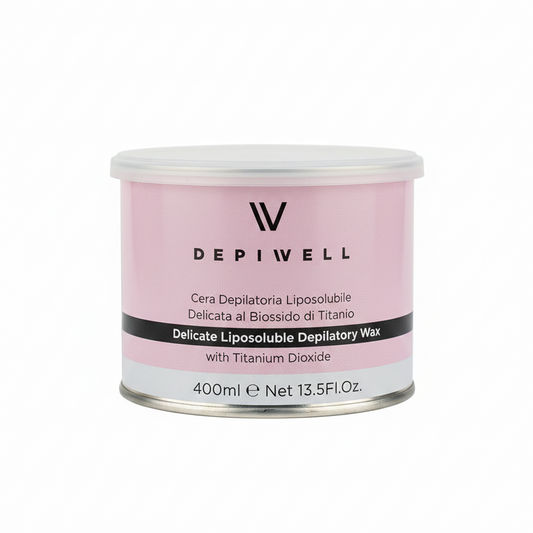 Depiwell Cera Depilatoria Liposolubile 400ml | Biossido di Titanio Rosa | Professionale per Pelli Ultra Delicate