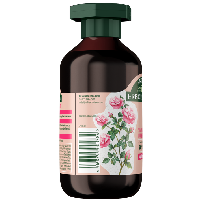 Antica Erboristeria Shampoo Nutriente Rosa 250 ml | Per Capelli Secchi e Spenti | 98% Ingredienti Naturali | Formula Vegana