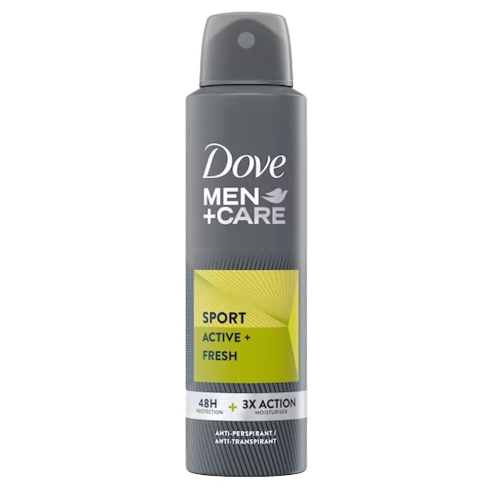 Dove Men+Care Deodorante Spray Sport Active Fresh 150ml – Fino a 72h Antitraspirante – Triple Action Technology
