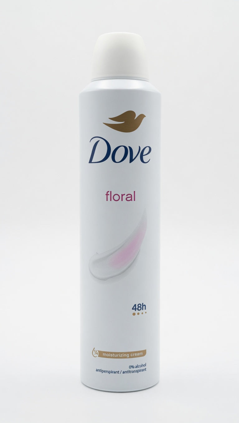 Dove Deodorante Floral 48h Maxi Formato 250ml – Con 1/4 di Crema Idratante per Ascelle Morbide