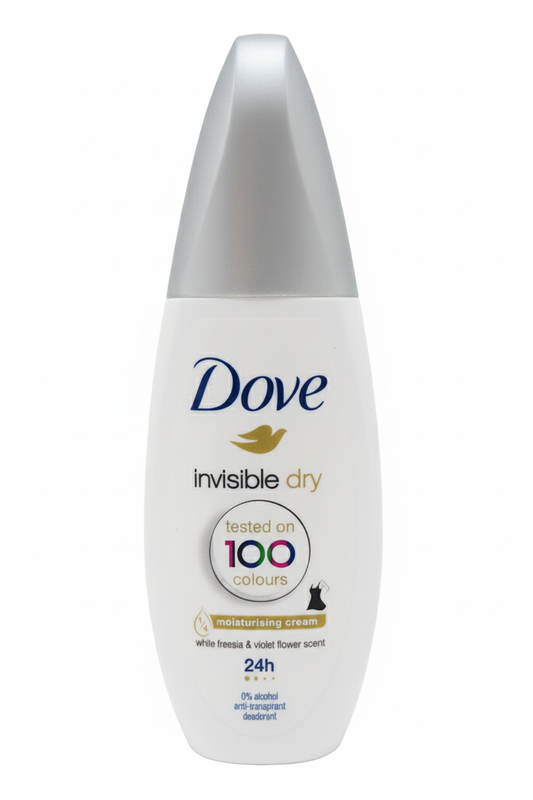 Dove Invisible Dry Deodorante Vapo No Gas 75ml | Protezione 24H | Anti-Macchie su 100 Colori | Con ¼ Crema Idratante