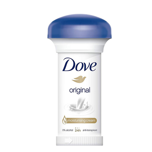 Dove Original Deodorante Crema 50 ml | Antitraspirante 24H No Alcool | Con ¼ di Crema Idratante