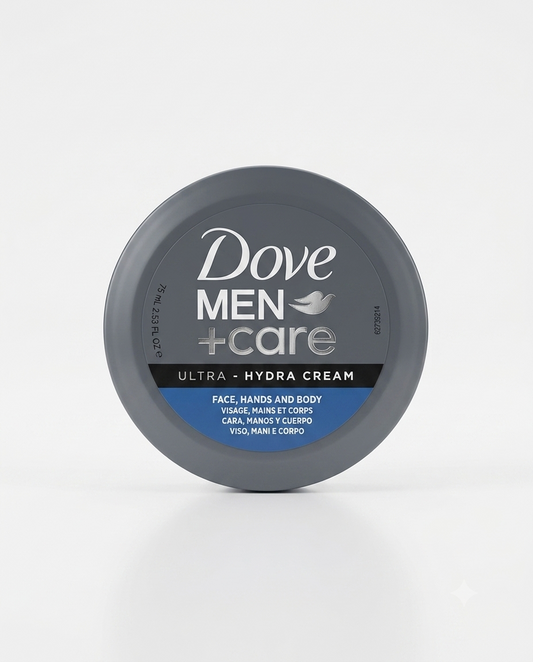 Dove Men+Care Ultra Hydra Cream 75 ml, crema idratante 3 in 1 per viso, mani e corpo con niacinamide e vitamina E
