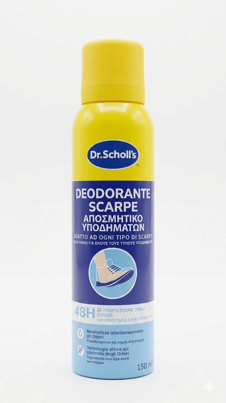Scholl ExpertCare Fresh Step Deodorante Spray Scarpe 150 ml | Tecnologia Attiva Neutralizza Odori | Protezione 48 Ore & Igienizzante | Non Lascia Residui | Per Tutti i Tipi di Calzature