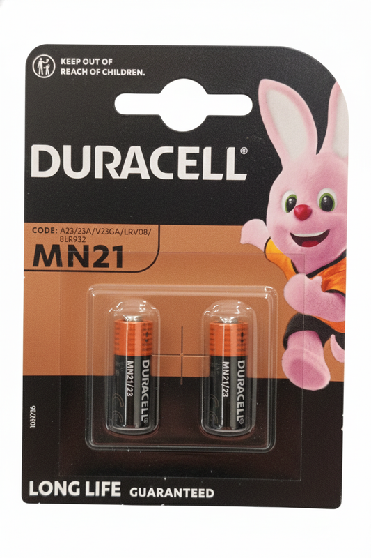 Duracell Batteria Alcalina Specializzata MN21 (A23/LRV08) 12V | Blister 2 Pezzi | Lunga Durata Garantita | Per Telecomandi, Allarmi e Chiavi Auto