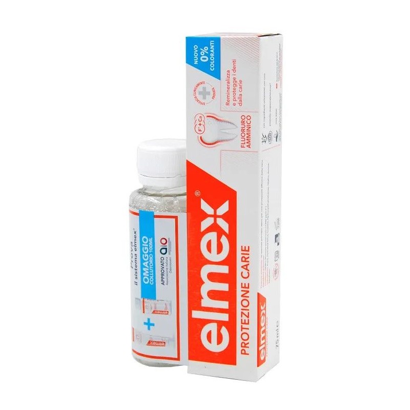 Elmex Dentifricio Protezione Carie 75 ml + Collutorio 100 ml OMAGGIO