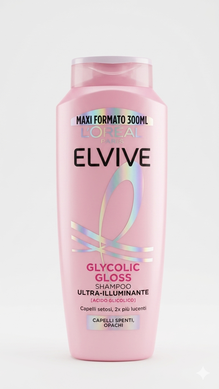 L'Oréal Paris Elvive Glycolic Gloss Shampoo 300ml | Capelli Lucenti Effetto Specchio | Con Acido Glicolico | Idratazione 48H