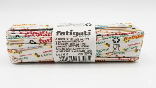 Fatigati Palettine Caffè in Legno Eco-Friendly | Confezione da 50 Pezzi | Agitatori in Legno Naturale per Casa, Ufficio e Distributori Automatici