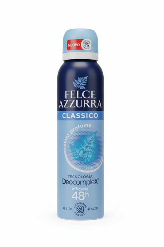 Felce Azzurra Classico Deodorante Spray 150ml | Antitraspirante 48h | Formula IdraTalc® Assorbente & Idratante | Zero Alcol