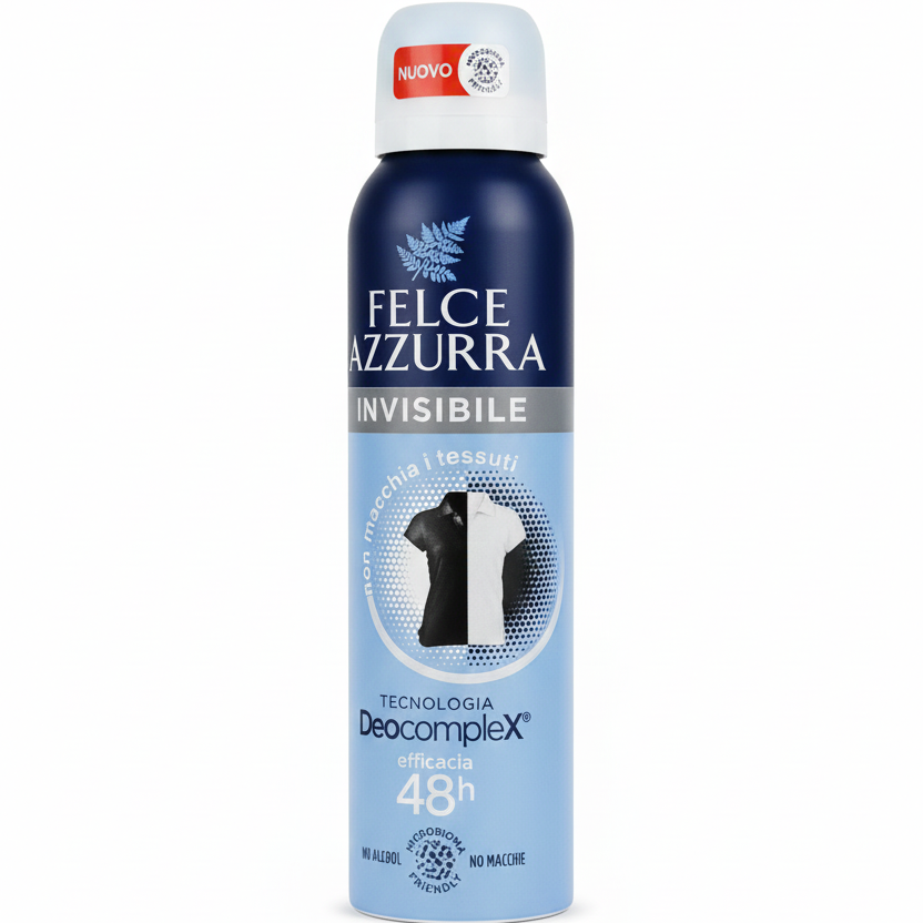 Felce Azzurra Invisible Deodorante Spray 150ml – Tecnologia DeoComplex® – Efficacia 48H – Anti-Macchia Tessuti – No Alcol