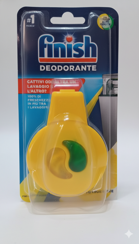 Finish Deodorante Lavastoviglie Limone e Lime 4ml – Tecnologia Anti-Odore Attiva Fino a 60 Lavaggi