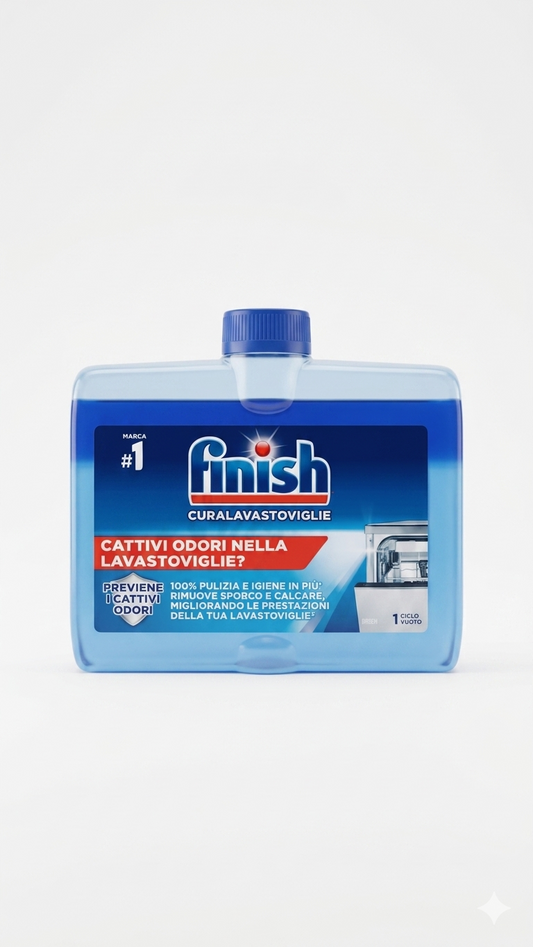 Finish Curalavastoviglie Bifasico 250ml – Rimuove Calcare e Grassi, Previene i Cattivi Odori e Migliora le Prestazioni