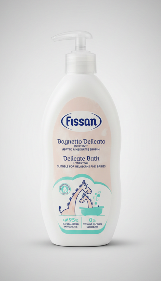Fissan Bagnetto Delicato 400 ml | Detergente per Neonati e Bambini con Estratti di Camomilla | Formula Ipoallergenica e pH Fisiologico | Pratico Dosatore Anti-Spreco | Ideale per Uso Quotidiano