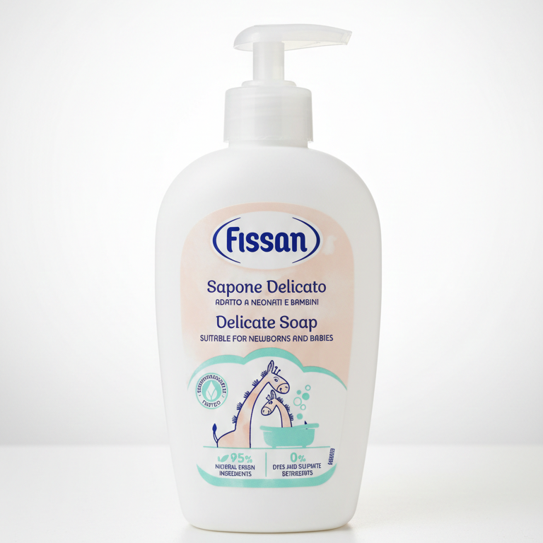 Fissan sapone delicato 250ml per neonati con camomilla, pH fisiologico, senza solfati, pelle sensibile